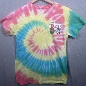 Cheech & Chong Buds Tye Dye Short Sleeve Cotton T-Shirt Men's Small